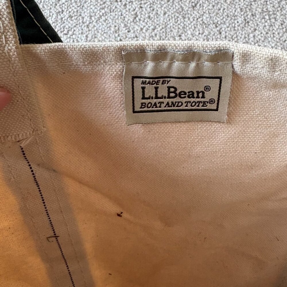 L.L. Bean Small Boat & Tote Green Chickadee Embroidered Snowbird USA Nautical - Picture 5 of 11